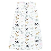Hudson Baby Infant Girl Cotton Sleeveless Wearable Sleeping Bag, Sack, Blanket, Cute Farm, 12-18 Months